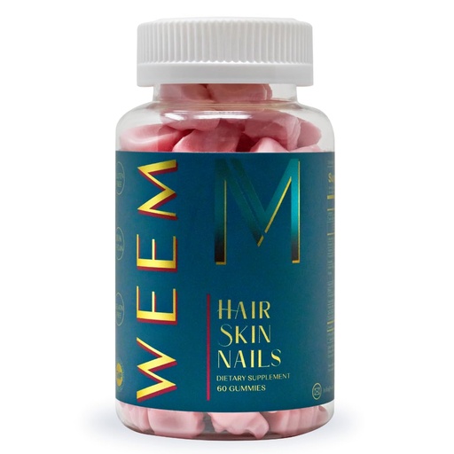[BRSWYFAODENAGYLB] WEEM Hair Skin and Nails Gummies - Supports Healthy Hair - Vegan biotin Vitamins for Women & Men Supports Faster Hair Growth, Stronger Nails, Healthy Skin, Extra Strength (1)