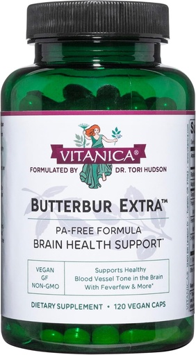 [BRSWIYQPB56AIEY5] Vitanica, Butterbur Extra, Brain Chemistry and Vessel Support, Vegan, 120 Capsules