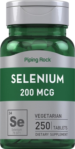[BRSWIFDQAV4RSELA] Piping Rock Selenium 200mcg Tablets | 250 Count | Vegetarian, Non-GMO, Gluten Free Supplement