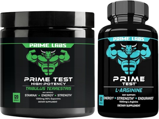 [BRSRAZYQCAIA4DIY] Prime Labs Tribulus Terrestris (120 ct) + L Arginine Nitric Oxide (60 ct)