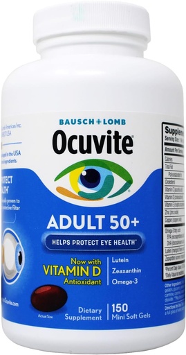 [BRSWGHQBOQFBGE37] Bausch & Lomb Ocuvite 成人50+ 眼维生素和矿物,150 计数