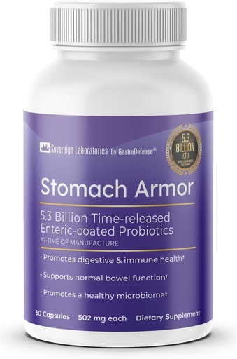 [BRSWGZARAUDWGHQ3] Stomach Armor - Shelf Stable Pre and Probiotic - Liposomal Colostrum-LD Enhanced. Beneficial Stains Colonize and Promote Gut Health, Designed for Adult Women and Men
