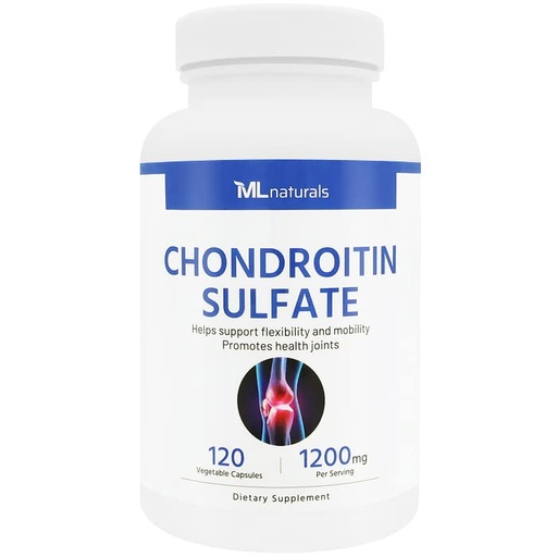 [BRSRMBAHDIFBQC3D] ML Naturals Chondroitin Sulfate 1,200mg (Per Serving) – 120 Vegan Capsules – Supports Joint Flexibility & Mobility