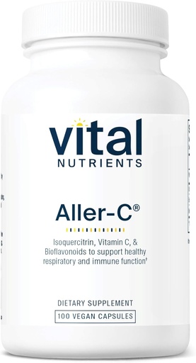 [BRSWIYYCOEEGAFA3] Vital Nutrients Aller-C | Vegan Respiratory and Sinus Function Support*| Isoquercitrin, Bromelain, Bioflavonoids, & Vitamin C | Gluten, Dairy, Soy Free Supplement | 100 Capsules