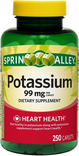 [BRSRAHA3BYMBOHYU] Capelli supplemento di salute del cuore di potassio, 99 mg, 250 conteggio (pacchetto di 1)
