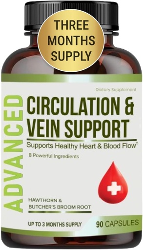 [BRSRAHA5CICWOCTB] Nejlepší krevní oběh doplňky a Vein Support- Blood Flow, Oběh nohou, Heart Health, a Varicose Veins.with Butcher 's Broom, a Diosmin. Pomáhá snížit otoky a discomfort v Legs.90 Caps.