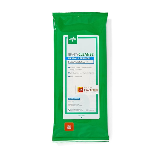 [BRSWEC33A57AMCIZ] Medline Readycleanse Meatal and Perineal Cleansing Cloth, Fragrance Free, Hypoallergenic, 8" x 8", 5 Count (Pack of 30)