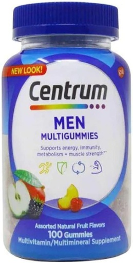 [BRSW2FD7CUFQOFI3] Centrum MultiGummies Gummy Multivitamin pro muže, Multivitamin / Multiminerální doplněk se selenem, antioxidanty a vitaminem D3, Agrid Fruit Flavor - 100 Počet