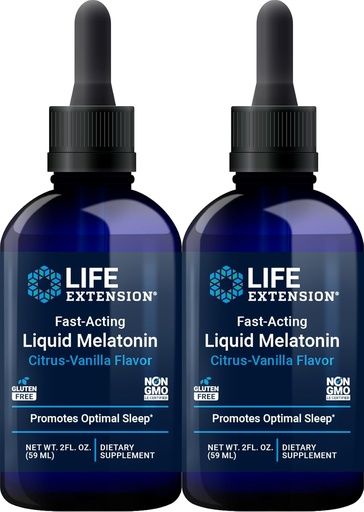 [BRSWIF3RO4MA2HI3] Life Extension Fast-Acting Liquid Melatonin (Citrus-Vanilla), 2 Fluid Ounces (Pack of 2)