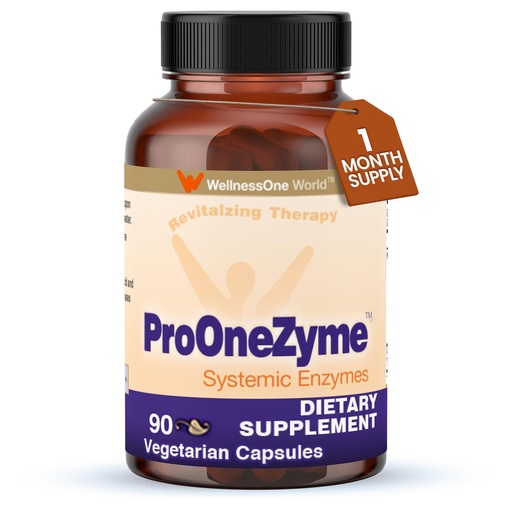 [BRSWIGQQB4DAMAY7] WellnessOne ProOneZyme Digestive Enzymes Supplements - Systemic Proteolytic Enzymes for Digestion, Gut Health, Gas Relief & Bloating - Contains Bromelain, Nattokinase, Protease & More - 90 Capsules