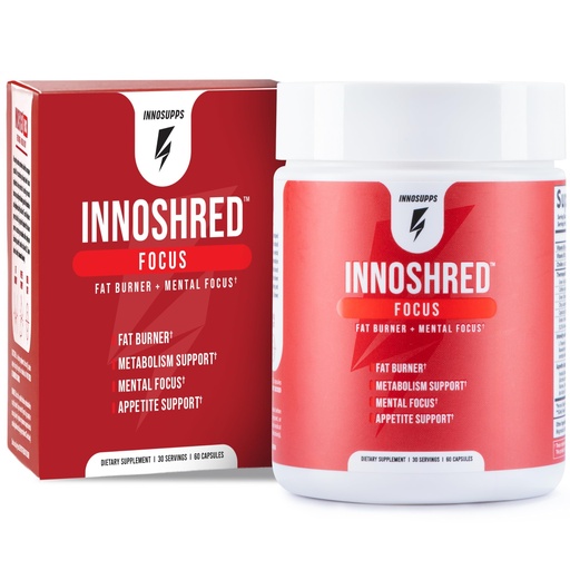 [BRSW2EACOR7GOEL4] Inno Shred Focus Day Time Fat Burner, 100mg Capsimax, Grains of Paradise, Organic Caffeine, Green Tea Extract, Appetite Suppressant, Weight Loss Support, 60 Veggie Capsules (60 Capsules, with Focus)