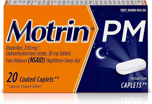 [BRSWIF35BYCRO23Y] Motrin Motrin Pm Coated Caplets, 20 caplets (Pack of 3)