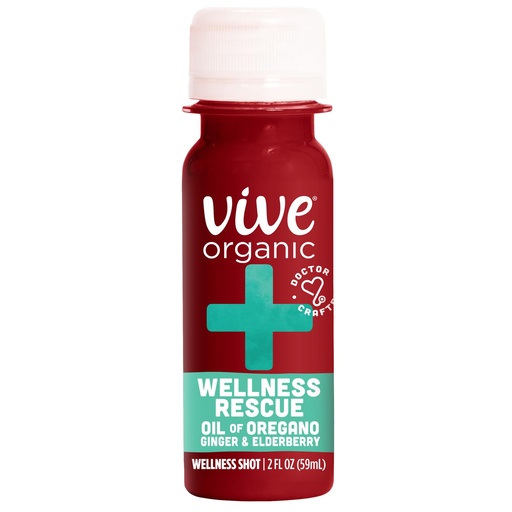 [BRSWGFL2B4IREF35] Vive Organic Wellness Rescue Shot, Ginger, Elderberry & Oil of Oregano, 2 Oz