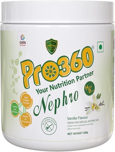 [BRSROHQ5CRYQOCLG] Nepeta Nephro Protein Dialysis Care Nutritional Supplement Powder L-Carnitine for Renal Health – No Added Sugar, Vanilla Flavour 200g