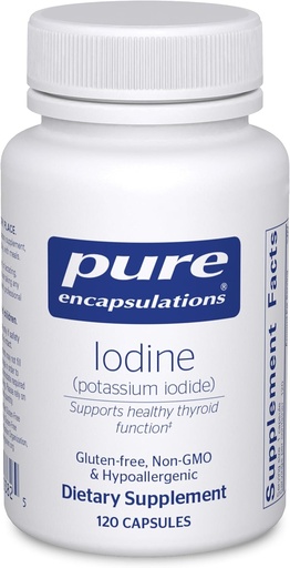 [BRSWIYIZCINQIGAZ] Encapsulations Pure Iodine - Thyroid & Help Keep Healthy Cellular Metabolism - Premium Potasio Iodide - 120 kapsulak