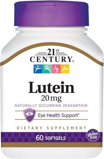 [BRSWGZQCBYPR43LA] 21st Century Lutein 20 mg Softgels - 60 ct, Pack of 3