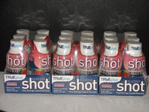 [BRSWIG3QCIAA2FDE] True Plus Glucose Liquid Shots Mixed Berry Flavor 2oz - 18 Pack