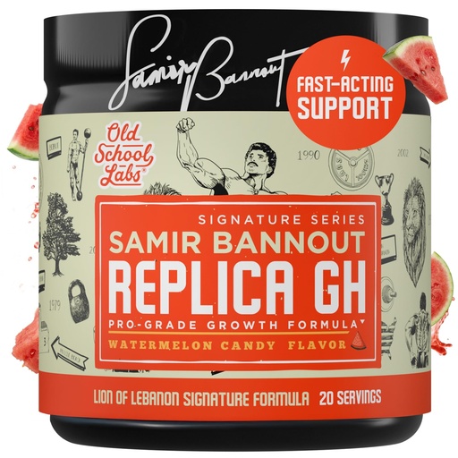 [BRSW2GQQB4MB4DT2] Old School Labs Replica GH – Pro-Grade HGH Supplement for Men & Women, Muscle Building & Recovery – Human Growth Hormone Support Powder – Samir Bannout Collab, Juicy Watermelon, 20 Servings