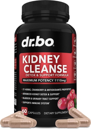 [BRSWYBLYDMFBGAAZ] Kidney Cleanse Detox Support Supplement - Natural Cranberry, Juniperges, Buchu & Uva Ursi Extract to Support Kidneys, Bladder & Urinary Tract Health Supplements - Herbal Renal Mix Formula Pills