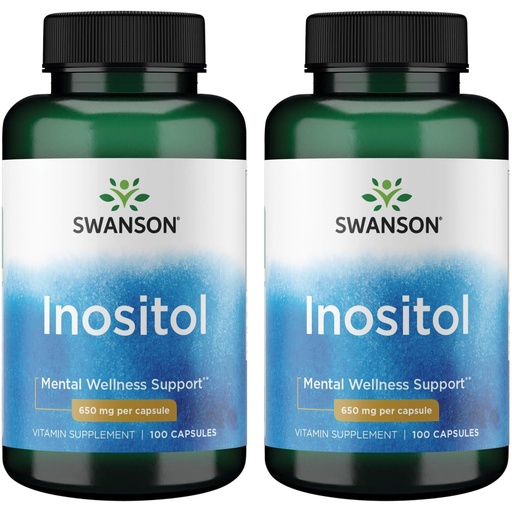 [BRSWGFD3B4NRUDLF] Swanson Inositol 650 Milligrams 100 Capsules (2 Pack)