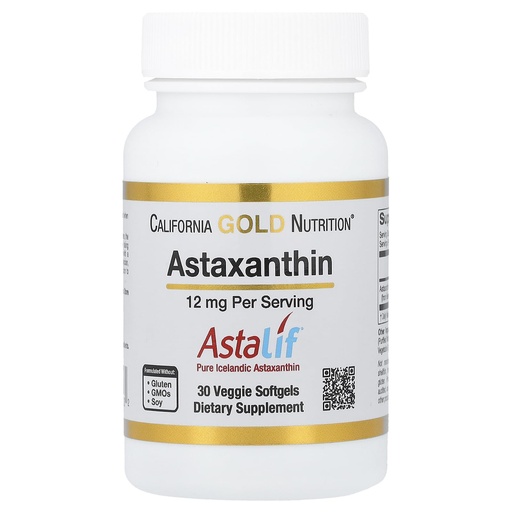 [BRSWGZD5B5YRECLL] California Gold Nutrition Astaxanthin - Featuring AstaLif Pure Icelandic Astaxanthin - Gluten Free, Non-GMO - 12 mg - 30 Veggie Softgels