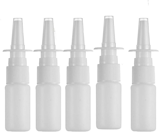 [BRSWGCADOYIGGFDL] 20ML White Empty Plastic Nasal Spray Bottles Pump Sprayer Mist Nose Spray Refillable Bottle For Saline Water Wash Applications Pack of 5