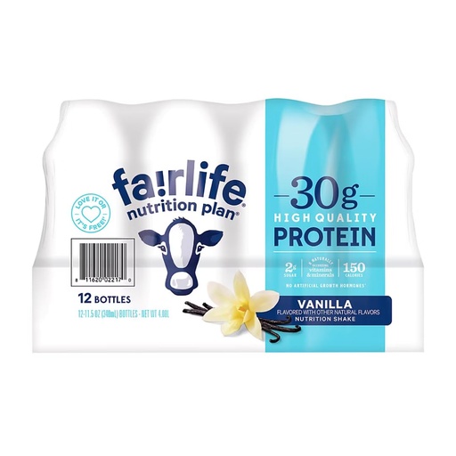 [BRSWYBT7PJYAECLZ] Fair Life Nutrition Plan High Protein Liquid Shake, Vanilla, 11.5 Fl Oz, Pack of 12