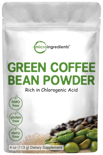 [BRSWGZQ6AQCRYH3A] Pure Green Coffee Bean Extract, 4 Ounce | Natural Caffeine, Green Coffee Bean with 50% Chlorogenic Acid | Vegan Friendly, Filler Free
