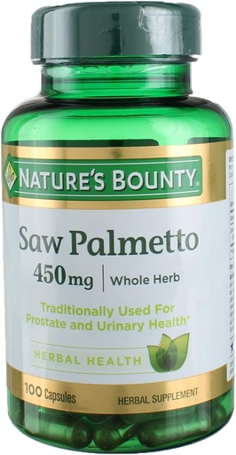 [BRSWIZDYAQCRM2I5] Nature's Bounty Saw Palmetto 450 mg 100 Capsules