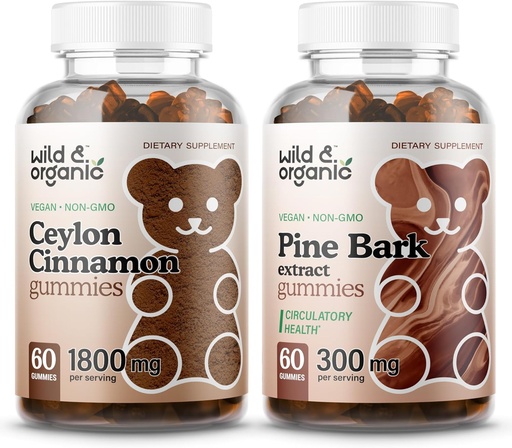 [BRSRAGQRB4JR63DK] Wild & Organic Ceylon Cinnamon Gummies & Pine Bark Gummies
