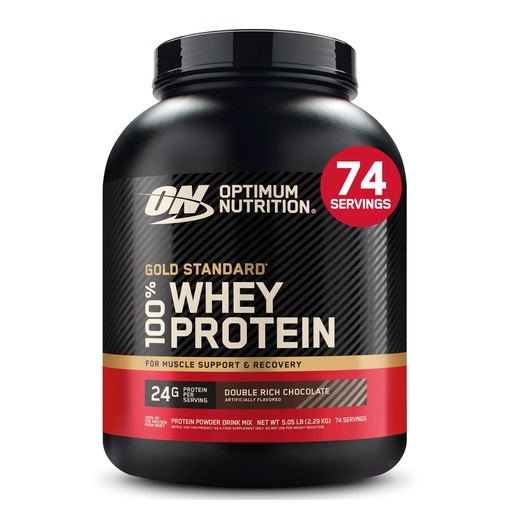 [BRSWIYQYCADQ2HTE] Optimum Nutrition Gold Standard 100% Whey Protein Powder, Double Rich Chocolate, 5 Pound (Packaging May Vary)