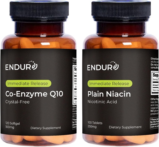 [BRSRMBAOCF4BUEQ4] Endurance Products Co-Enzyme Q10 Crystal-Free (120 softgels) B3 Plain Niacin