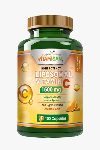 [BRSROAD7DFYGGG32] VITAMISAN Liposomal Vitamin C - 100 Capsules - High Absorption Ascorbic Acid - May Support Immune System & Collagen Reinforcement no GMO Powerful Antioxidant