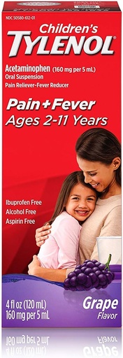 [BRSWIGQIOV7AOYLI] TYLENOL Children's Oral Suspension Grape Splash Flavor 4 oz