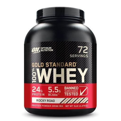 [BRSWIYQYCAORMCDY] Optimum Nutrition Gold Standard 100% Whey Protein Powder, Rocky Road, 5 Pound (Packaging May Vary)