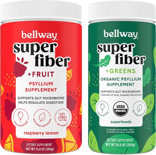 [BRSRA2QECV5RADL6] Bellway Super Fiber Powder + Fruit, Raspberry Lemon Super Fiber + Greens