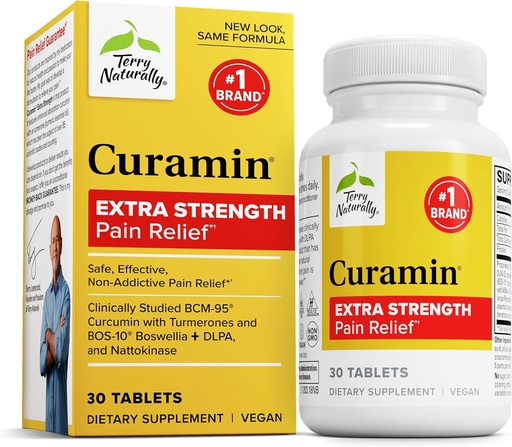 [BRSWIEALCYDQ22A5] Terry Naturally Curamin Extra Strength - Curcumin & Boswellia Supplement for Healthy Circulation Support - Turmeric Supplement to Support Joints, Muscle Health & Endorphin Production - 30 Tablets