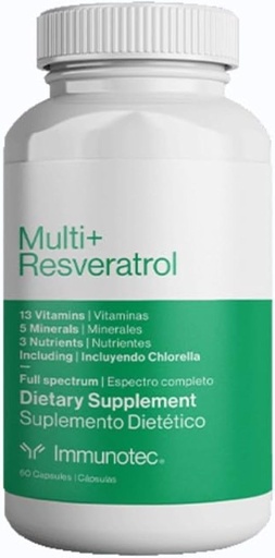 [BRSWGHYNBMCBGG3V] Immunotec - Multi+ Resveratrol - Full Spectrum Dietary Supplement - 13 Vitamins, 5 Minerals, 3 Nutrients with Chlorella
