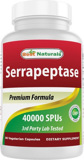 [BRSWKGQHOF5QGFTU] Best Naturals Serrapeptase 40000 SPUs 90 Vcaps (90 Count (Pack of 1))
