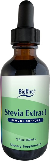 [BRSWKG3ZOAABMFTM] BioPure Stevia Certified Organic Extract – Whole Leaf Herbal Tincture with Bioactive Compounds to Support Immune Function, Microbiome Balance & Gut Health – 2 fl oz