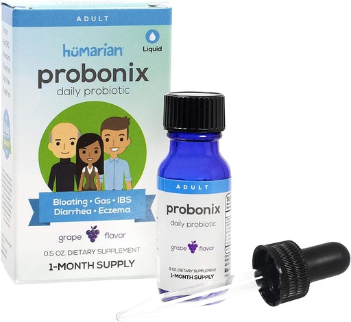 [BRSWIFL3BAHBME34] Probióticos líquidos Probonix Humarian para adultos - 12-Strain Probiotic Drops to Fortify Gut Health, Immunity and More - 30-Day Supply - Delicious Grape Flavor