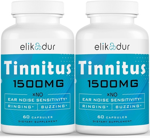 [BRSRAYY3OYIAA23Z] 1500 MG Tinnitus för Ringing Ears, Tinnitus Supplement for Ear Ringinging, Proprietary Herbal Blend, Ear Tinnitus for Women Men, (60 Caps, 2-Pack)