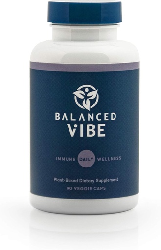 [BRSWYGACC4HRACDL] Balanced Vibe Immune System + Stress Support - 90 Blendable Capsules. Organic Astragalus, Reishi & Shiitake Mushrooms, Ginseng, Ashwagandha