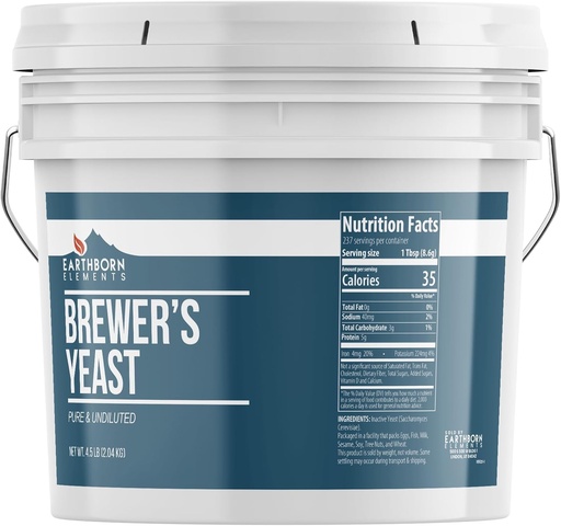 [BRSRMAAFAB6AIFDA] Earthborn Elements Brewer’s Yeast 1 Gallon Bucket, Pure & Undiluted, Inactive Yeast