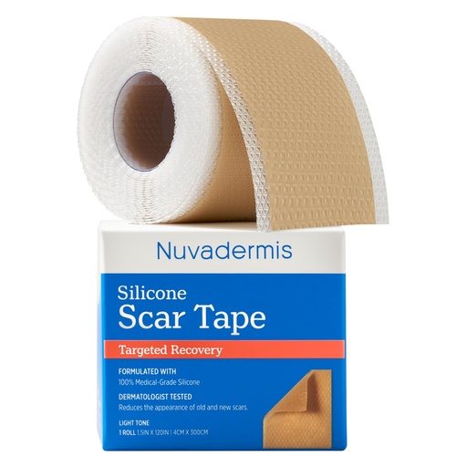 [BRSW2BIPCINQO3D5] NUVADERMIS Silicone Scar Sheets for Surgical Scars - 120" x 1.5" Roll - Medical Grade Silicone Scar Tape and Face Tape for Wrinkles, Keloid Scars, and Hypertrophic Scars - Reusable - 1 Pack