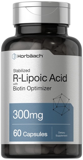 [BRSWGH3QO4IBSHLZ] Horbäach Stabilized R-Lipoic Acid 300mg | 60 Capsules | with Biotin Optimizer | Non-GMO, Gluten Free | Na-RALA Supplement