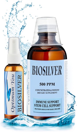 [BRSW22QCAAOW223D] BIOSILVER , Colloidal Silver Liquid , 500 ppm, Extra Strength, 8 oz with Spray Bottle , Immune &quot; Stem Cell Support , Wound Care &quot; Superior healing