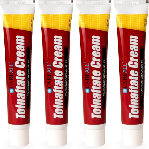 [BRSWYHT2OV4BOYLL] CareAll Tolnaftate Cream USP 1%, 1.0 oz. Tūba (4 Pack), efektīva pretsēnīšu ārstēšana un nieze Reliefs sportistu pēdu, Jock nieze, Ringworm, Salīdzināt ar svina zīmolu