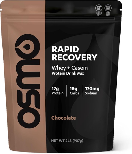 [BRSRAHADCN7GKHL4] Osmo Rapid Recovery - Whey & Micellar Casein Protein Powder Blend with Carbohydrates & Caffeine, All Natural Ingredients, Enables Muscle Repair & Boosts Glycogen Restoration - Chocolate, 22 Servings