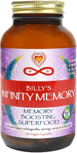 [BRSRMZY7O4PBAFDK] Infinity Memory and Focus Supplement, Superfood Brain Fuel with Organic Lions Mane Mushroom, Ashwagandha, Holy Basil, & Turmeric, Supplements for Women and Men (150 Capsules)